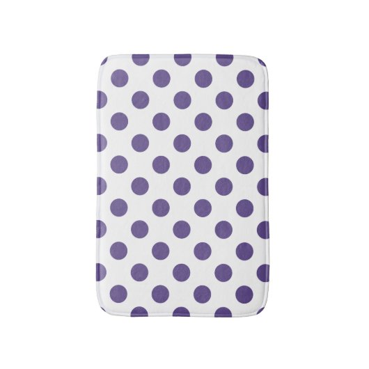 Ultra-violet polka-punten op wit badmat (Voorkant Verticaal)
