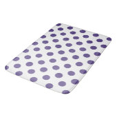 Ultra-violet polka-punten op wit badmat (Gekanteld)
