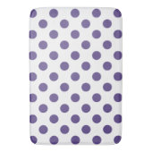 Ultra-violet polka-punten op wit badmat (Voorkant Verticaal)
