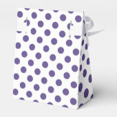 Ultra-violet polka-punten op wit bedankdoosjes (Achterkant)