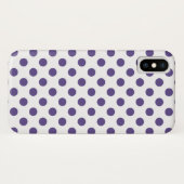 Ultra-violet polka-punten op wit Case-Mate iPhone case (Achterkant (horizontaal))