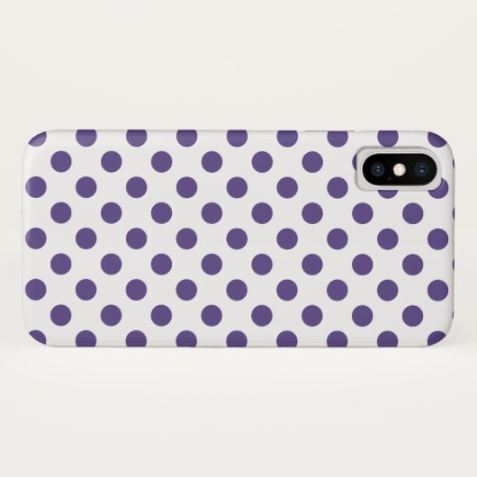 Ultra-violet polka-punten op wit Case-Mate iPhone case (Achterkant (horizontaal))