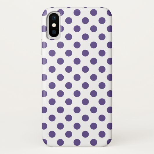 Ultra-violet polka-punten op wit Case-Mate iPhone case (Achterkant)