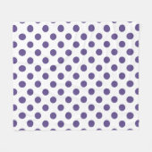 Ultra-violet polka-punten op wit fleece deken (Voorkant (Horizontaal))