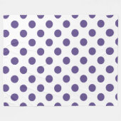 Ultra-violet polka-punten op wit fleece deken (Voorkant (Horizontaal))