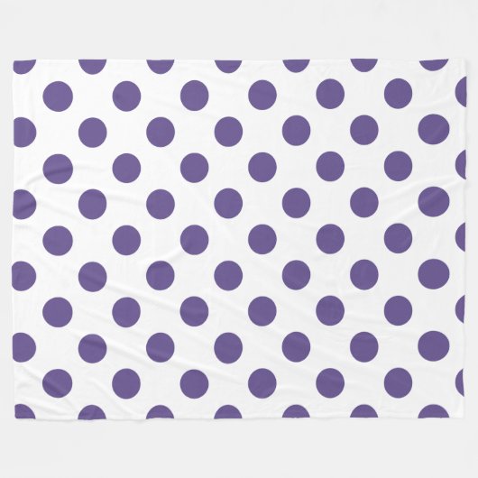 Ultra-violet polka-punten op wit fleece deken (Voorkant (Horizontaal))