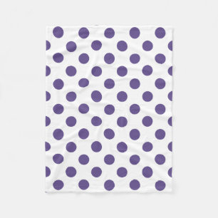 Ultra-violet polka-punten op wit fleece deken