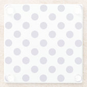 Ultra-violet polka-punten op wit glazen onderzetter (Achterkant)