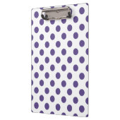 Ultra-violet polka-punten op wit klembord (Links)