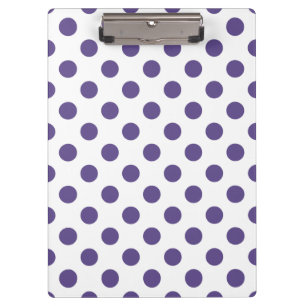 Ultra-violet polka-punten op wit klembord