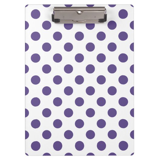 Ultra-violet polka-punten op wit klembord (Voorkant)