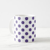 Ultra-violet polka-punten op wit koffiemok (Voorkant links)