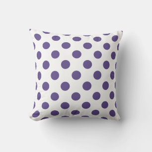 Ultra-violet polka-punten op wit kussen