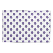 Ultra-violet polka-punten op wit kussensloop (Achterkant)