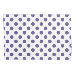 Ultra-violet polka-punten op wit kussensloop