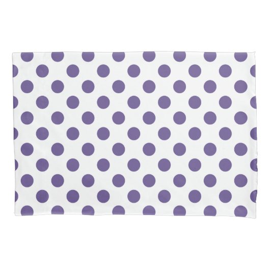 Ultra-violet polka-punten op wit kussensloop (Voorkant)