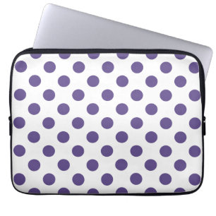 Ultra-violet polka-punten op wit laptop sleeve