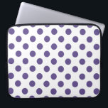 Ultra-violet polka-punten op wit laptop sleeve<br><div class="desc">De kleur van Pantone van het jaar 2018 is ultraviolet.</div>