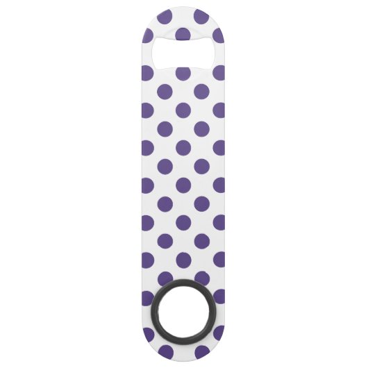 Ultra-violet polka-punten op wit speed flessenopener (Voorkant)
