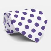 Ultra-violet polka-punten op wit stropdas (Opgerold)