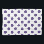 Ultra-violet polka-punten op wit theedoek<br><div class="desc">De kleur van Pantone van het jaar 2018 is ultraviolet.</div>