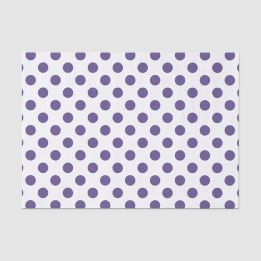 Ultra-violet polka-punten op wit tissuepapier (Voorkant)
