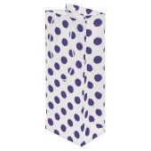 Ultra-violet polka-punten op wit wijn cadeautas (Achterkant Gekanteld)