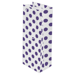 Ultra-violet polka-punten op wit wijn cadeautas