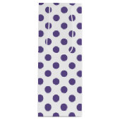 Ultra-violet polka-punten op wit wijn cadeautas (Voorkant)