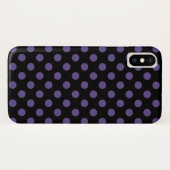 Ultra violet polka-punts op zwart Case-Mate iPhone case (Achterkant (horizontaal))