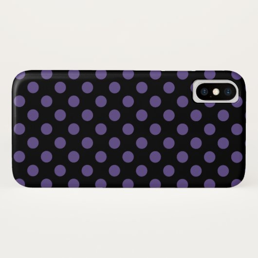 Ultra violet polka-punts op zwart Case-Mate iPhone case (Achterkant (horizontaal))