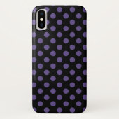 Ultra violet polka-punts op zwart Case-Mate iPhone case (Achterkant)