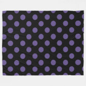 Ultra violet polka-punts op zwart fleece deken (Voorkant (Horizontaal))