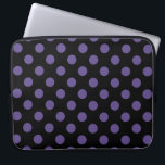 Ultra violet polka-punts op zwart laptop sleeve<br><div class="desc">De kleur van Pantone van het jaar 2018 is ultraviolet.</div>