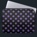 Ultra violet polka-punts op zwart laptop sleeve<br><div class="desc">De kleur van Pantone van het jaar 2018 is ultraviolet.</div>