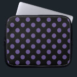 Ultra violet polka-punts op zwart laptop sleeve<br><div class="desc">De kleur van Pantone van het jaar 2018 is ultraviolet.</div>