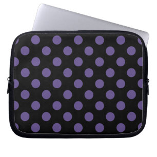 Ultra violet polka-punts op zwart laptop sleeve