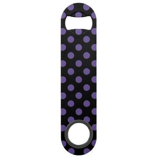 Ultra violet polka-punts op zwart speed flessenopener (Voorkant)