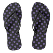 Ultra violet polka-punts op zwart teenslippers (Voetbed)