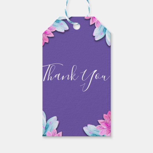 Ultra Violet Succulenten Modern Bold Floral Fiesta Cadeaulabel (Voorkant)