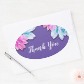 Ultra Violet Succulenten Modern Bold Floral Fiesta Ovale Sticker (Envelop)