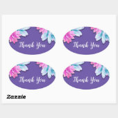 Ultra Violet Succulenten Modern Bold Floral Fiesta Ovale Sticker (Vel)