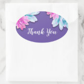 Ultra Violet Succulenten Modern Bold Floral Fiesta Ovale Sticker (Tas)