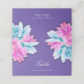 Ultra Violet Succulents Modern Fiesta tafel nummer Plaatskaartje (Buitenkant ongevouwen)