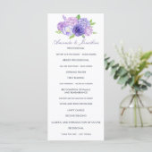 Ultra Violet Thleed Floral Wedding Programme Programmakaart (Staand voorkant)