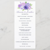 Ultra Violet Thleed Floral Wedding Programme Programmakaart (Voorkant)