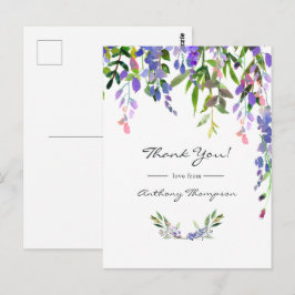 Ultra Violet Trouw Waterverf Bloem Briefkaart