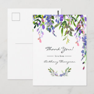 Ultra Violet Trouw Waterverf Bloem Briefkaart