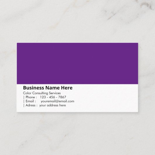 Ultra Violet | "Vet, mooi en uniek" kleur Visitekaartje (Achterkant)