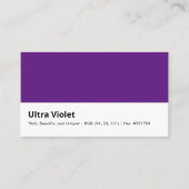 Ultra Violet | "Vet, mooi en uniek" kleur Visitekaartje (Voorkant)